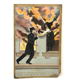 Marvelous Antique Theochrom Postcard, "The Rescue"