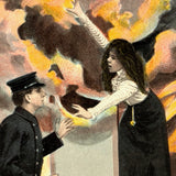 Marvelous Antique Theochrom Postcard, "The Rescue"