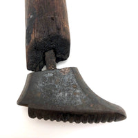Miniature Cast Iron Cobblers Form (?) on Wooden Post