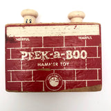 Right Time Peek-a-boo Cheerful Tearful Wooden Hammer Toy c. 1950s
