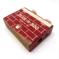 Right Time Peek-a-boo Cheerful Tearful Wooden Hammer Toy c. 1950s