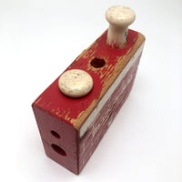 Right Time Peek-a-boo Cheerful Tearful Wooden Hammer Toy c. 1950s