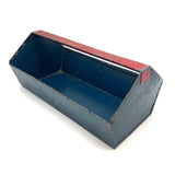 Old Metal Anything Caddy with Great Blue and Red Paint