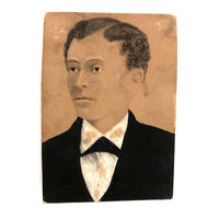 Ink/Tempera and Graphite Portrait of Presumed African American Young Man