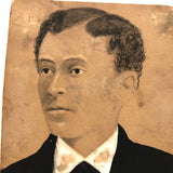 Ink/Tempera and Graphite Portrait of Presumed African American Young Man