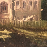 Perfectly Distressed Oil on Canvas Painting of Lonely Mansion