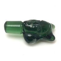 Green Molded Glass Woman's Head Bottle Stopper