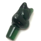 Green Molded Glass Woman's Head Bottle Stopper