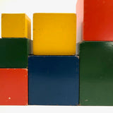 Colorfully Painted Mid-Century German Wooden Nesting and Stacking Boxes