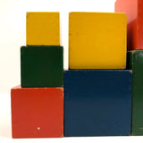 Colorfully Painted Mid-Century German Wooden Nesting and Stacking Boxes