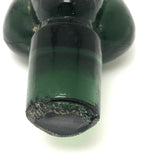 Green Molded Glass Woman's Head Bottle Stopper