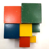 Colorfully Painted Mid-Century German Wooden Nesting and Stacking Boxes