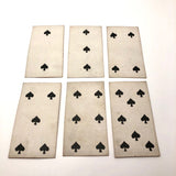Six Spades, Antique Playing Cards, Presumed Belgian, Late 18th C.