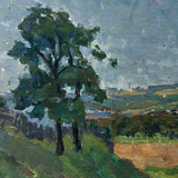 Chaloi Leonty, Russian, 1970 Oil on Cardboard River Landscape with Big Sky