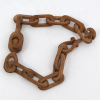 Handcarved Vintage Light Wood Whimsy Chain with Anchor Hook