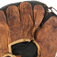 Black and Brown Leather Antique Button Back Catcher's Mitt