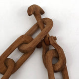Handcarved Vintage Light Wood Whimsy Chain with Anchor Hook