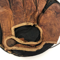 Black and Brown Leather Antique Button Back Catcher's Mitt