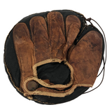 Black and Brown Leather Antique Button Back Catcher's Mitt
