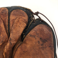 Black and Brown Leather Antique Button Back Catcher's Mitt