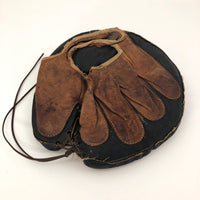 Black and Brown Leather Antique Button Back Catcher's Mitt