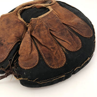 Black and Brown Leather Antique Button Back Catcher's Mitt