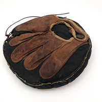 Black and Brown Leather Antique Button Back Catcher's Mitt