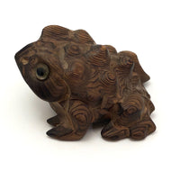 Hand Carved Cryptomeria (Japanese Cedar) Wood Horny Toad