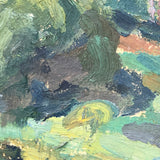 Chaloi Leonty, Painterly 1976 Oil on Cardboard Trees and Water Russian Landscape