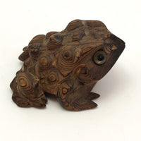 Hand Carved Cryptomeria (Japanese Cedar) Wood Horny Toad