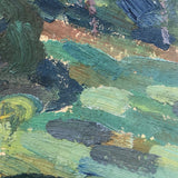 Chaloi Leonty, Painterly 1976 Oil on Cardboard Trees and Water Russian Landscape