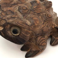 Hand Carved Cryptomeria (Japanese Cedar) Wood Horny Toad