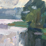 Chaloi Leonty, Painterly 1976 Oil on Cardboard Trees and Water Russian Landscape