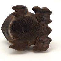Hand Carved Cryptomeria (Japanese Cedar) Wood Horny Toad