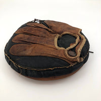 Black and Brown Leather Antique Button Back Catcher's Mitt