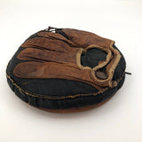 Black and Brown Leather Antique Button Back Catcher's Mitt