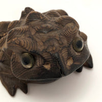 Hand Carved Cryptomeria (Japanese Cedar) Wood Horny Toad