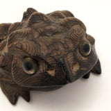 Hand Carved Cryptomeria (Japanese Cedar) Wood Horny Toad