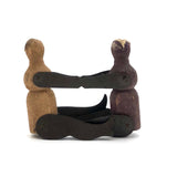 Charming Old Joined Clothespin Figures with Tin Arms and Legs