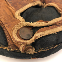 Black and Brown Leather Antique Button Back Catcher's Mitt