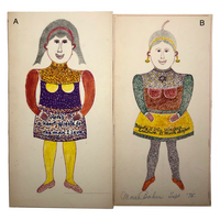Moses Baker, Outsider Artist, 1974-75 Mixed Media Drawings -- 14 Total, Sold Individually