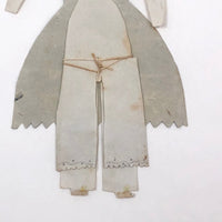 1860s Hand-painted Paper Doll with Blue and Gold Dress