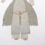 1860s Hand-painted Paper Doll with Blue and Gold Dress