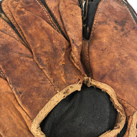 Black and Brown Leather Antique Button Back Catcher's Mitt