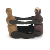 Charming Old Joined Clothespin Figures with Tin Arms and Legs