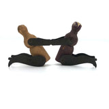 Charming Old Joined Clothespin Figures with Tin Arms and Legs