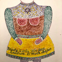 Moses Baker, Outsider Artist, 1974-75 Mixed Media Drawings -- 14 Total, Sold Individually