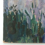 Chaloi Leonty, Painterly 1976 Oil on Cardboard Trees and Water Russian Landscape