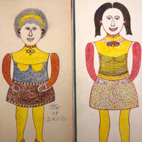 Moses Baker, Outsider Artist, 1974-75 Mixed Media Drawings -- 14 Total, Sold Individually