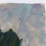 Chaloi Leonty, Painterly 1976 Oil on Cardboard Trees and Water Russian Landscape